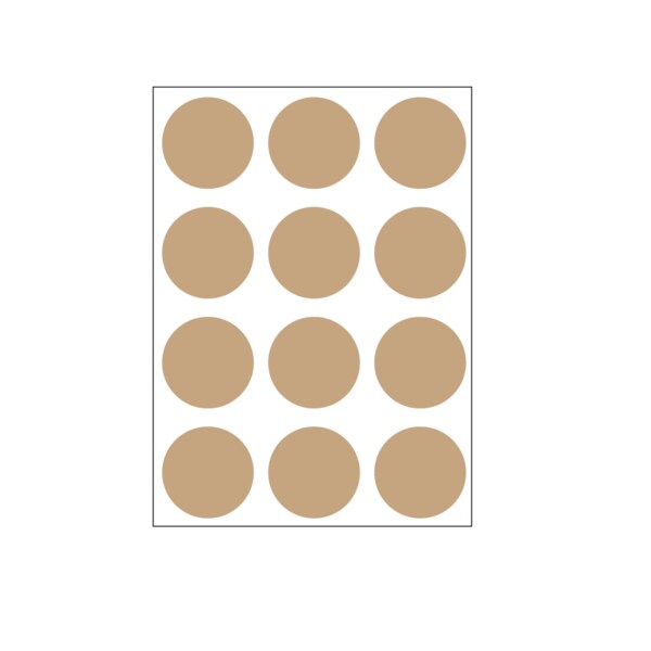 1-1/4" Color Coding Dots Tan- Sheet Form